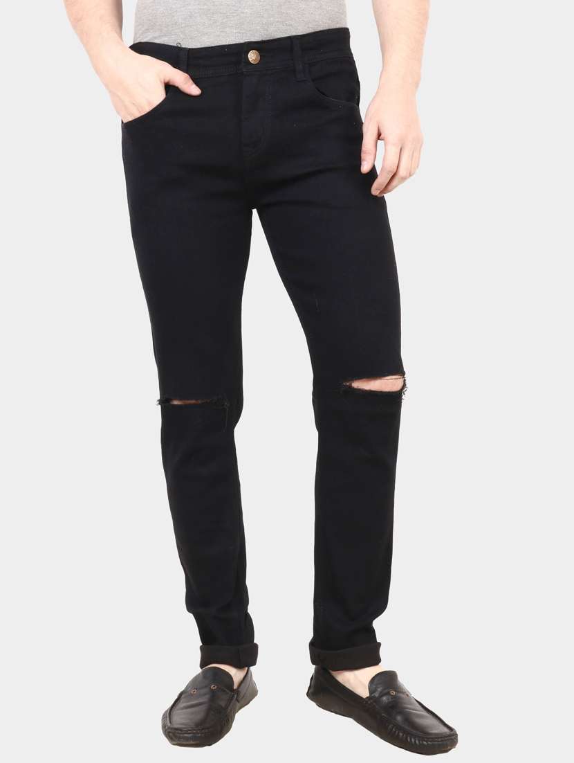 mens slim fit slash knee jeans