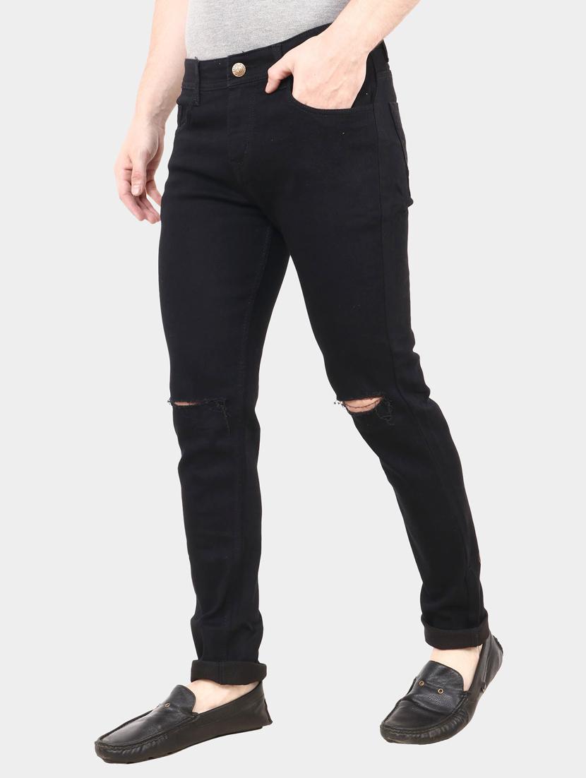 mens slim fit slash knee jeans - 18396039 - Standard Image - 2