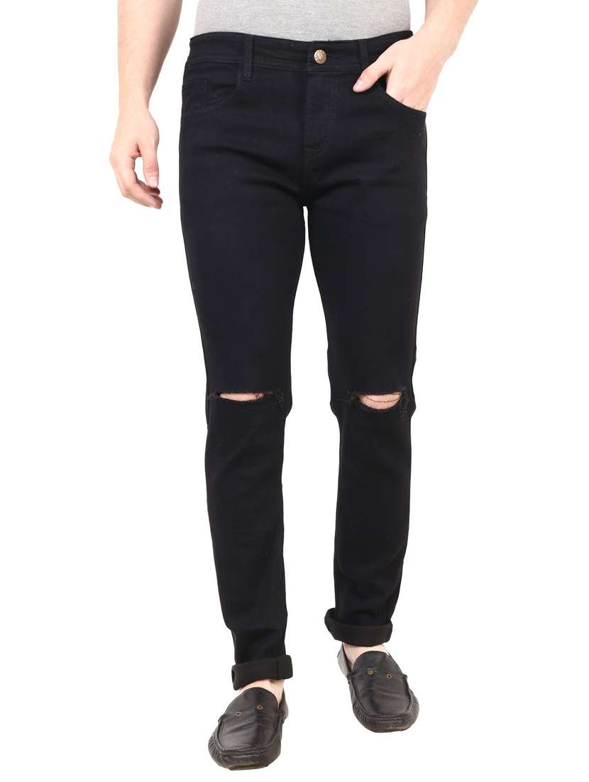 mens slim fit slash knee jeans - 18396082 -  Zoom Image - 0