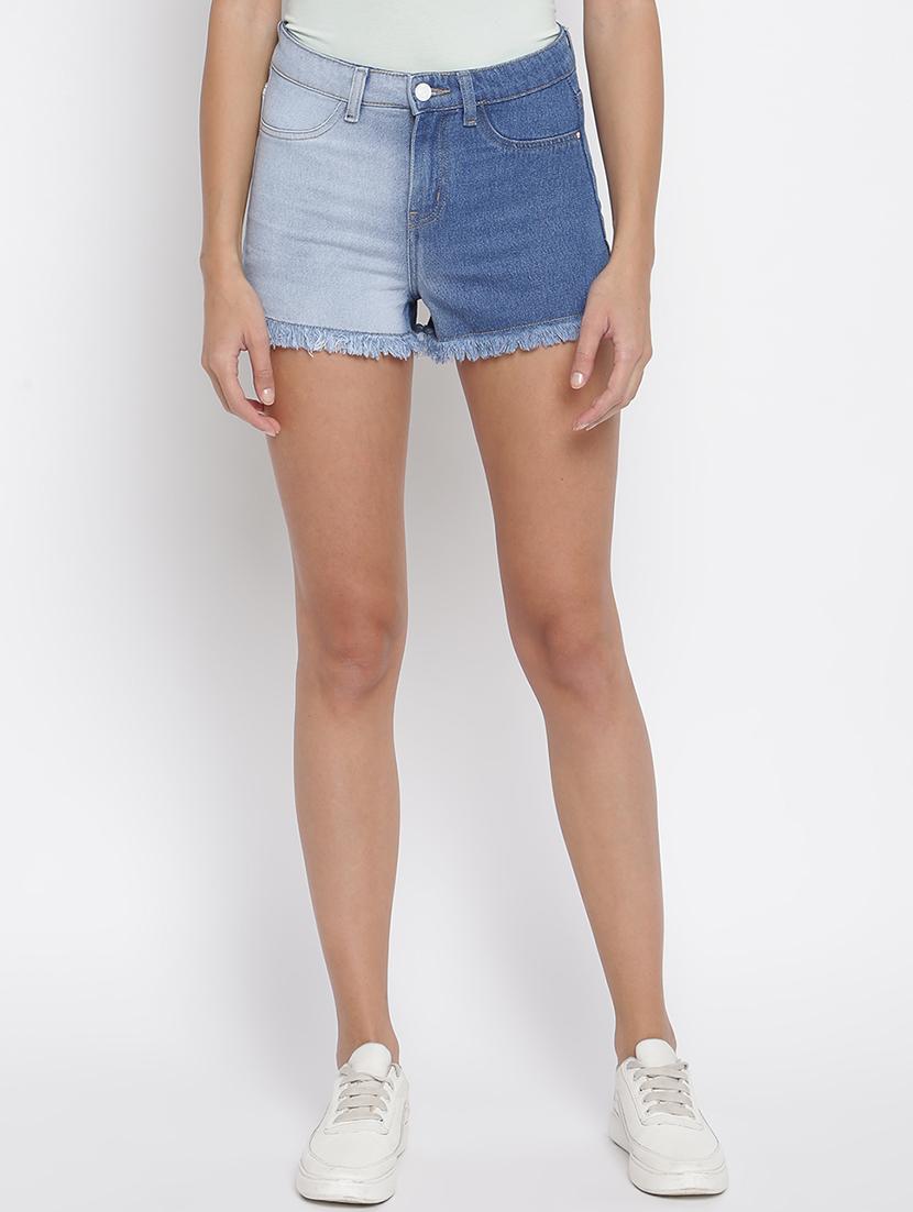 blue light-washed denim short - 18396176 -  Zoom Image - 0