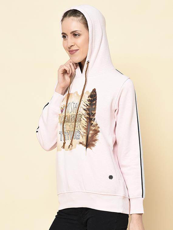hooded neck printed sweatshirt - 18396200 - Standard Image - 2