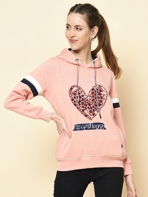 hooded neck printed sweatshirt - 18396202 - Standard Image - 2