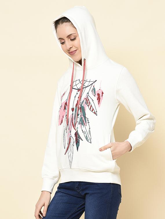 hooded neck printed sweatshirt - 18396215 - Standard Image - 2