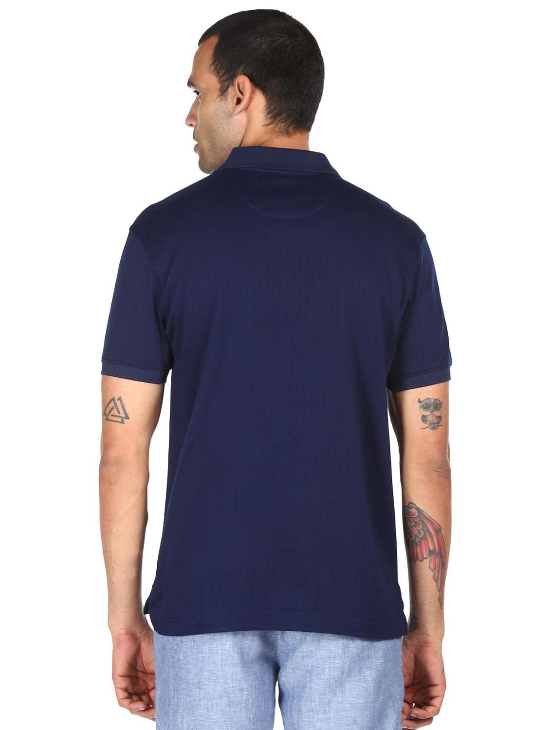 navy-blue solid polo t-shirt - 18396335 -  Standard Image - 2