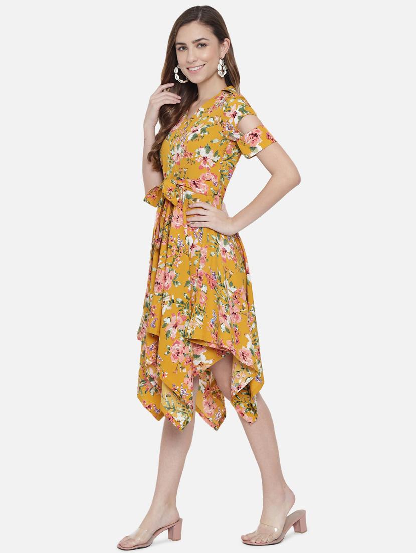 women's asymmetric floral dress - 18396442 - Standard Image - 2
