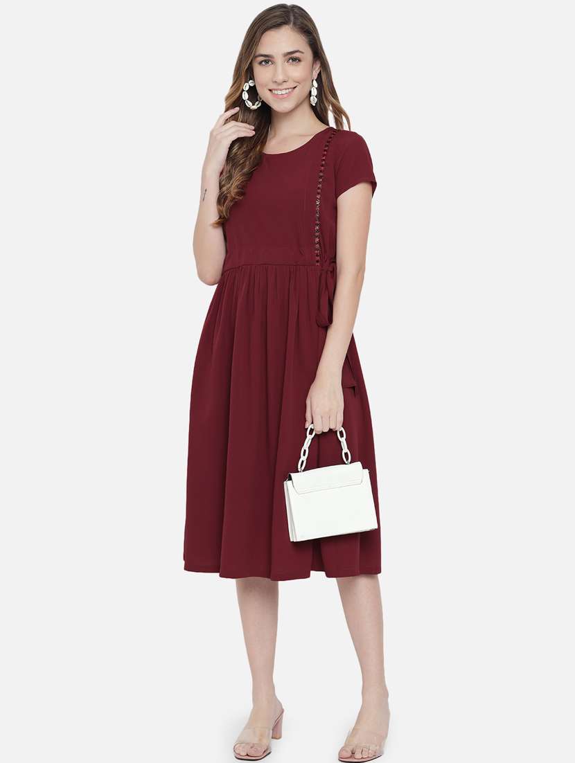 women's fit & flare solid dress