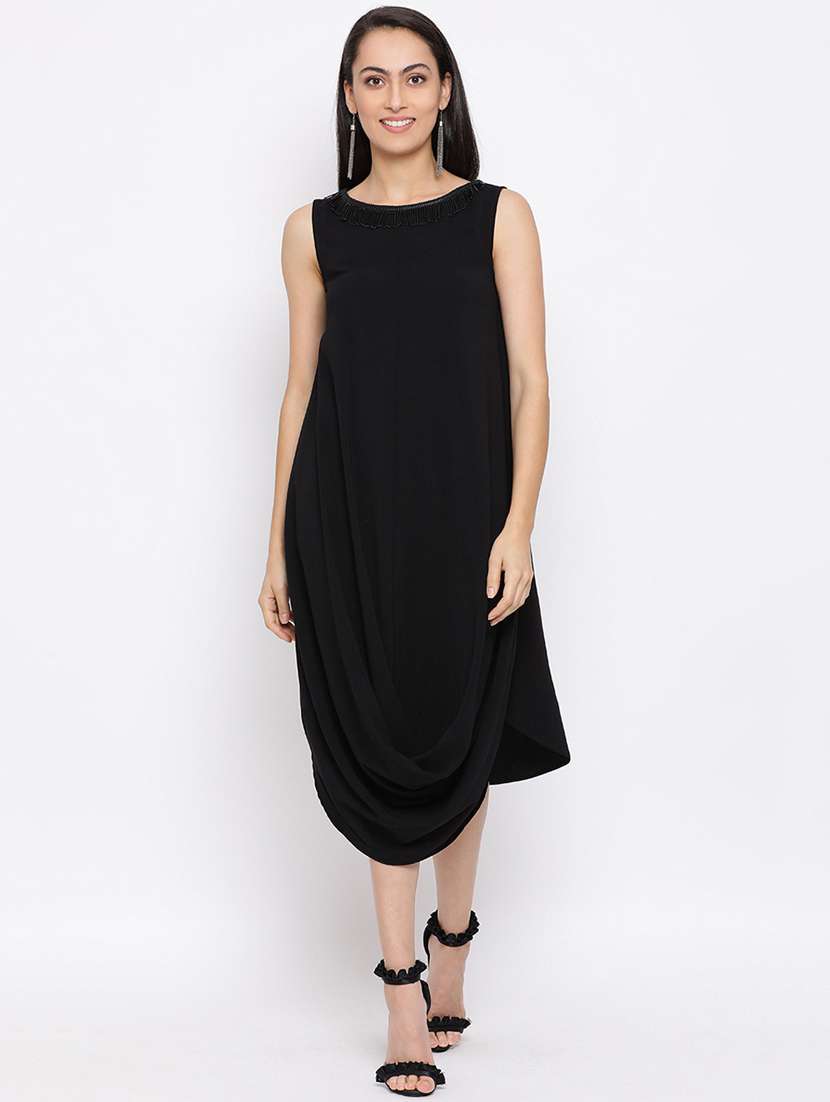 women's asymmetric solid dress - 18396449 -  Standard Image - 2