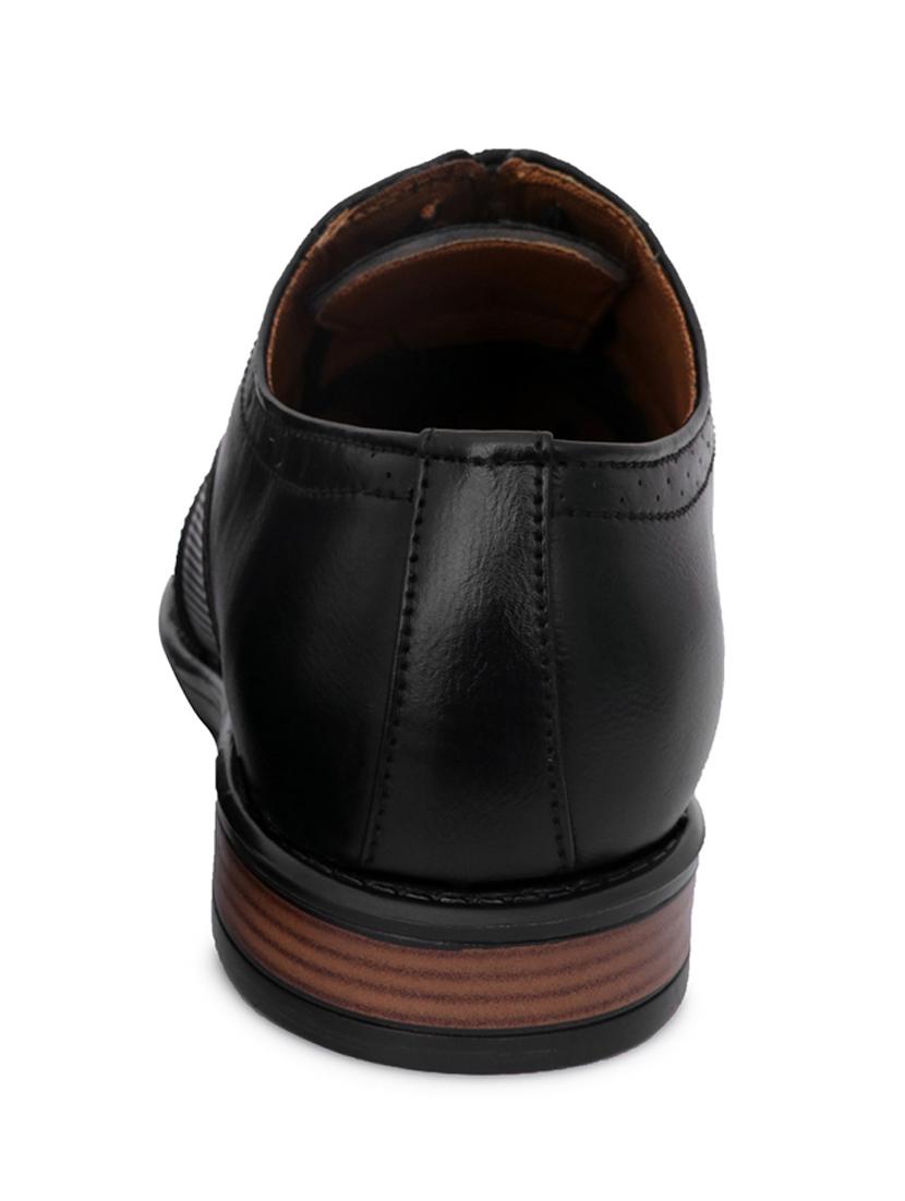black synthetic & mesh laceup brouges - 18396514 - Standard Image - 2