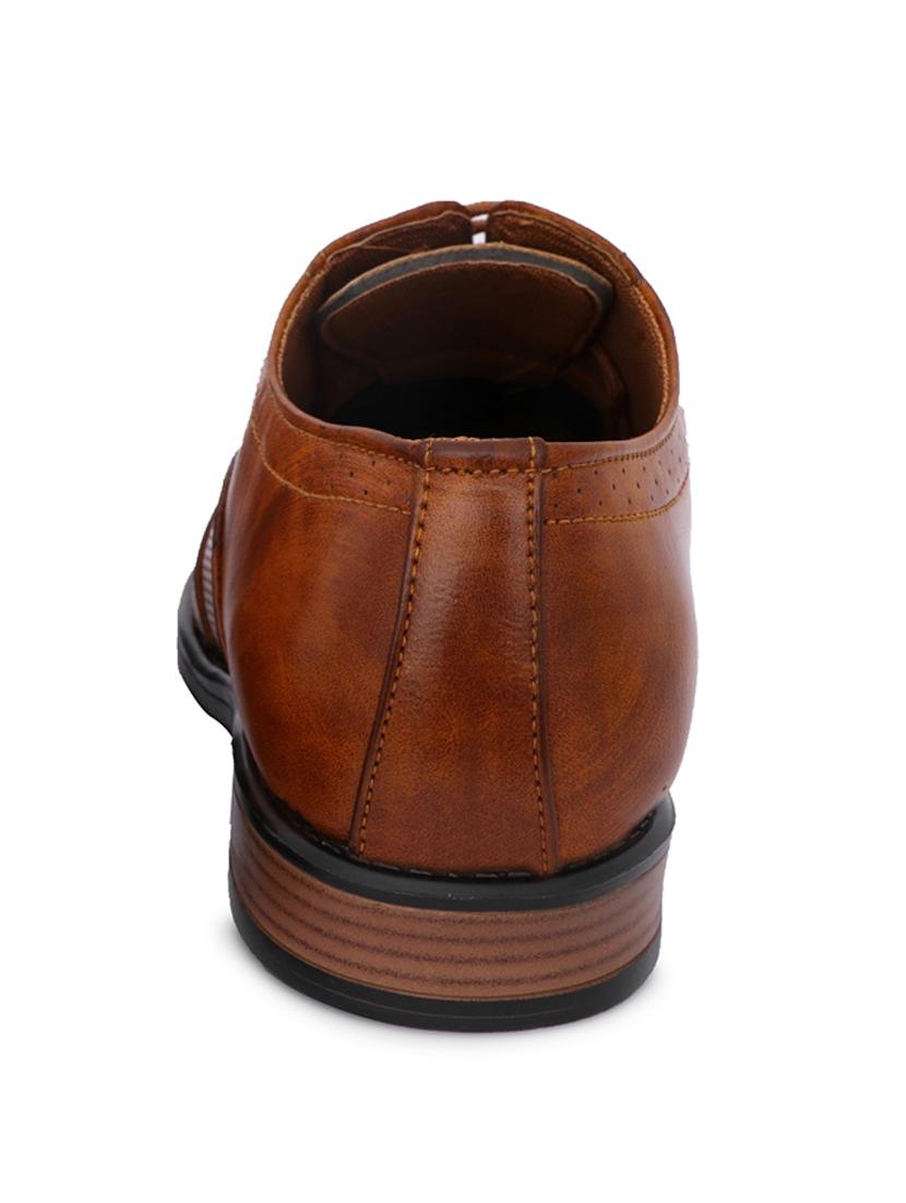 tan synthetic & mesh laceup brouges - 18396516 - Standard Image - 2