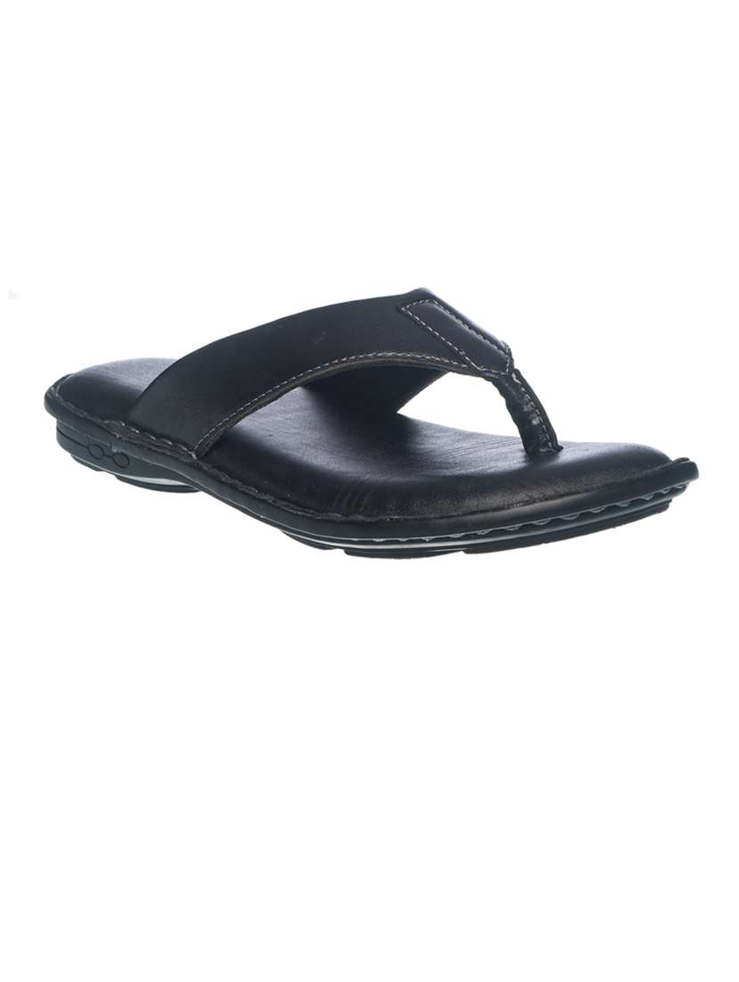 black synthetic & mesh slip on slippers