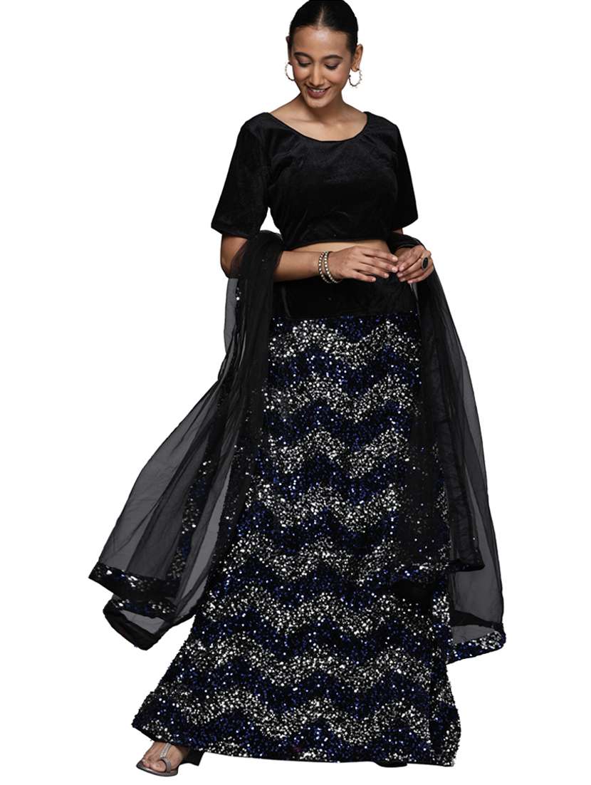 sequined a-line lehenga