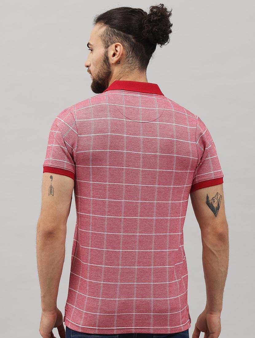 red checkered polo t-shirt - 18396815 - Standard Image - 2