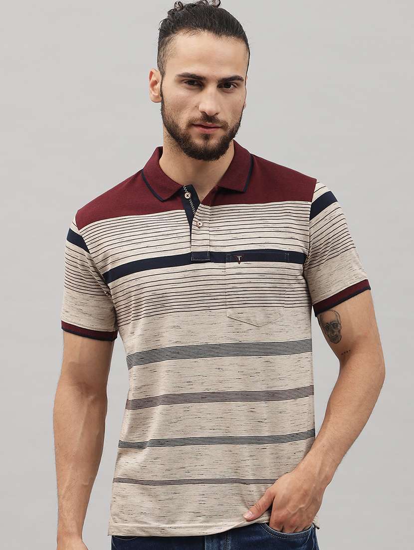 red striped polo t-shirt