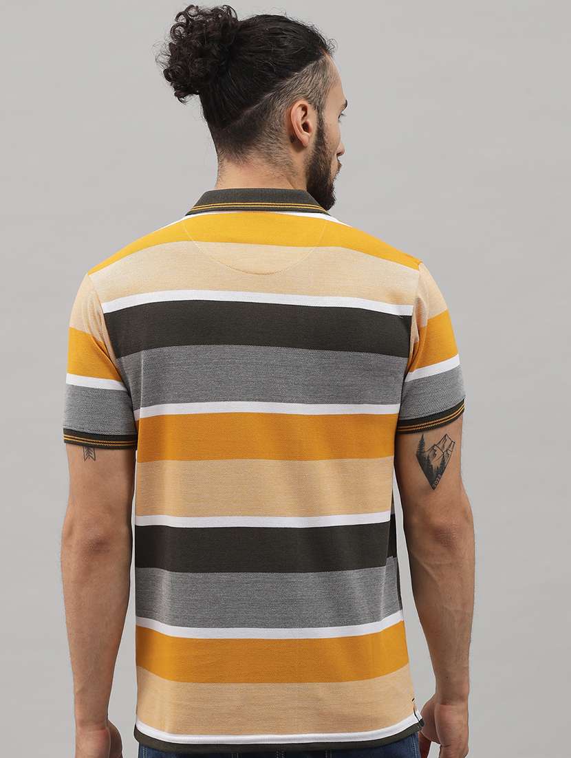 yellow striped polo t-shirt - 18396825 - Standard Image - 2