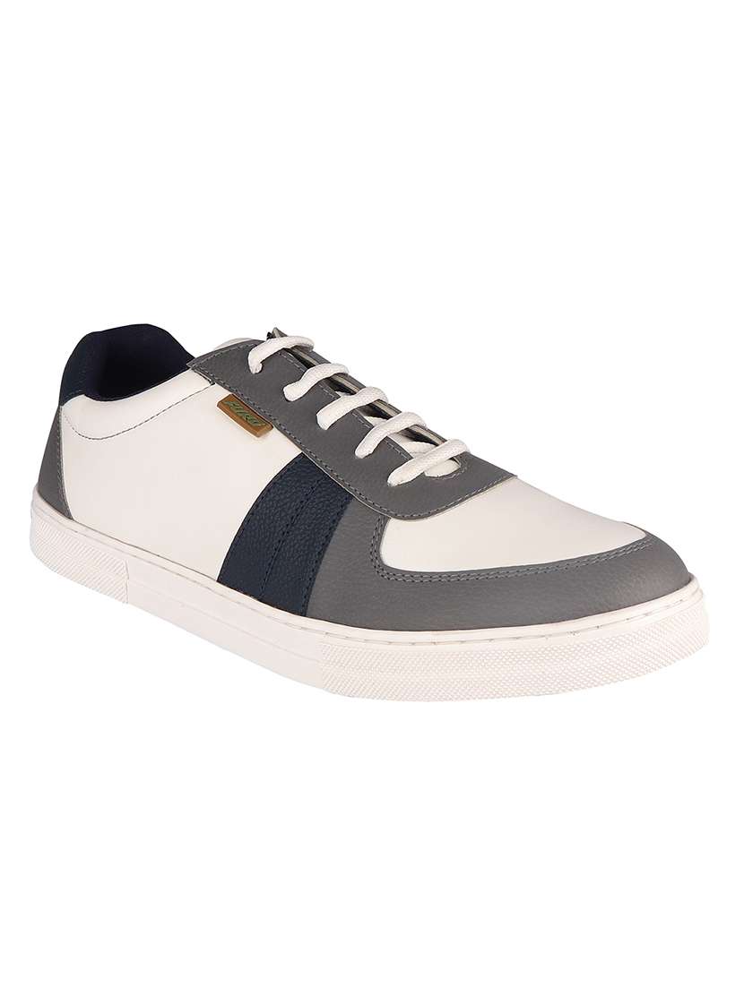navy synthetic lace up sneakers