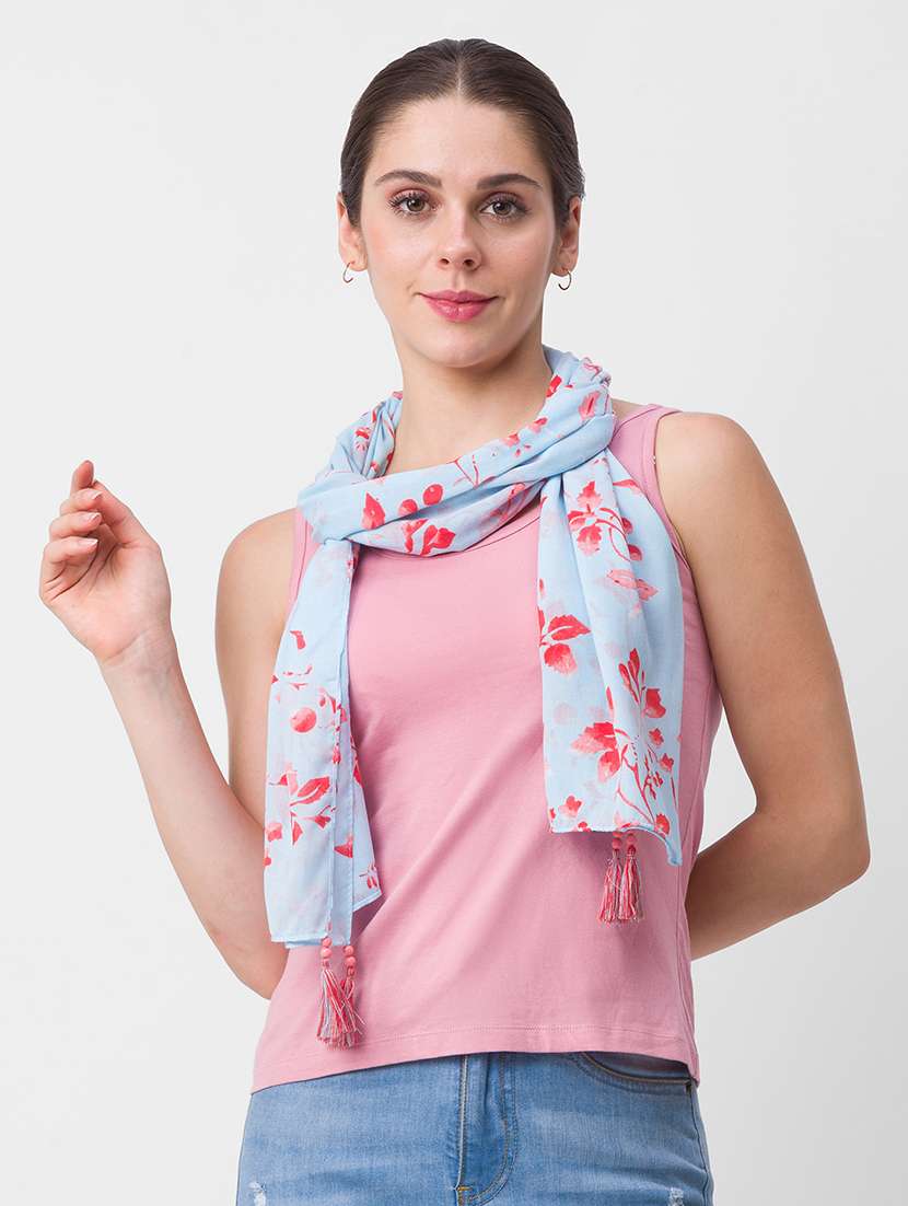 blue viscose scarf