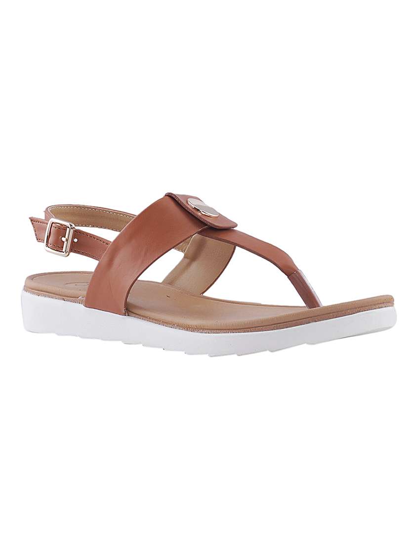 tan synthetic sandals