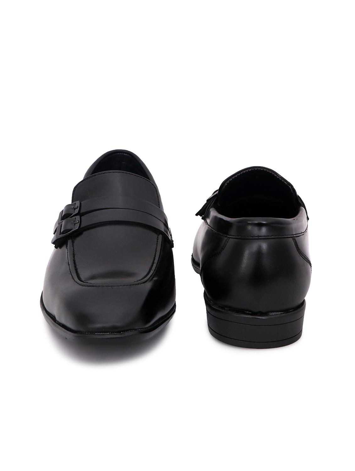 black synthetic office wear loafers - 18398011 - Standard Image - 2