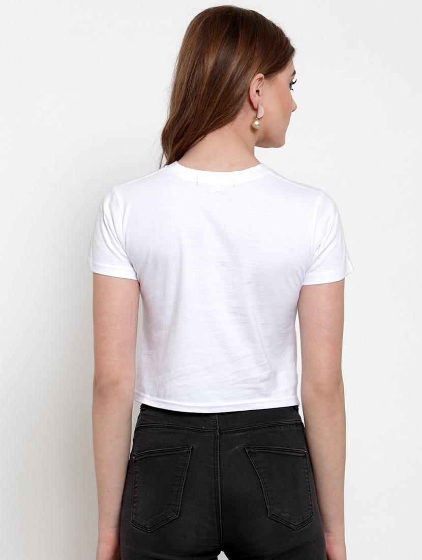 twisted front solid crop top - 18398100 - Standard Image - 2