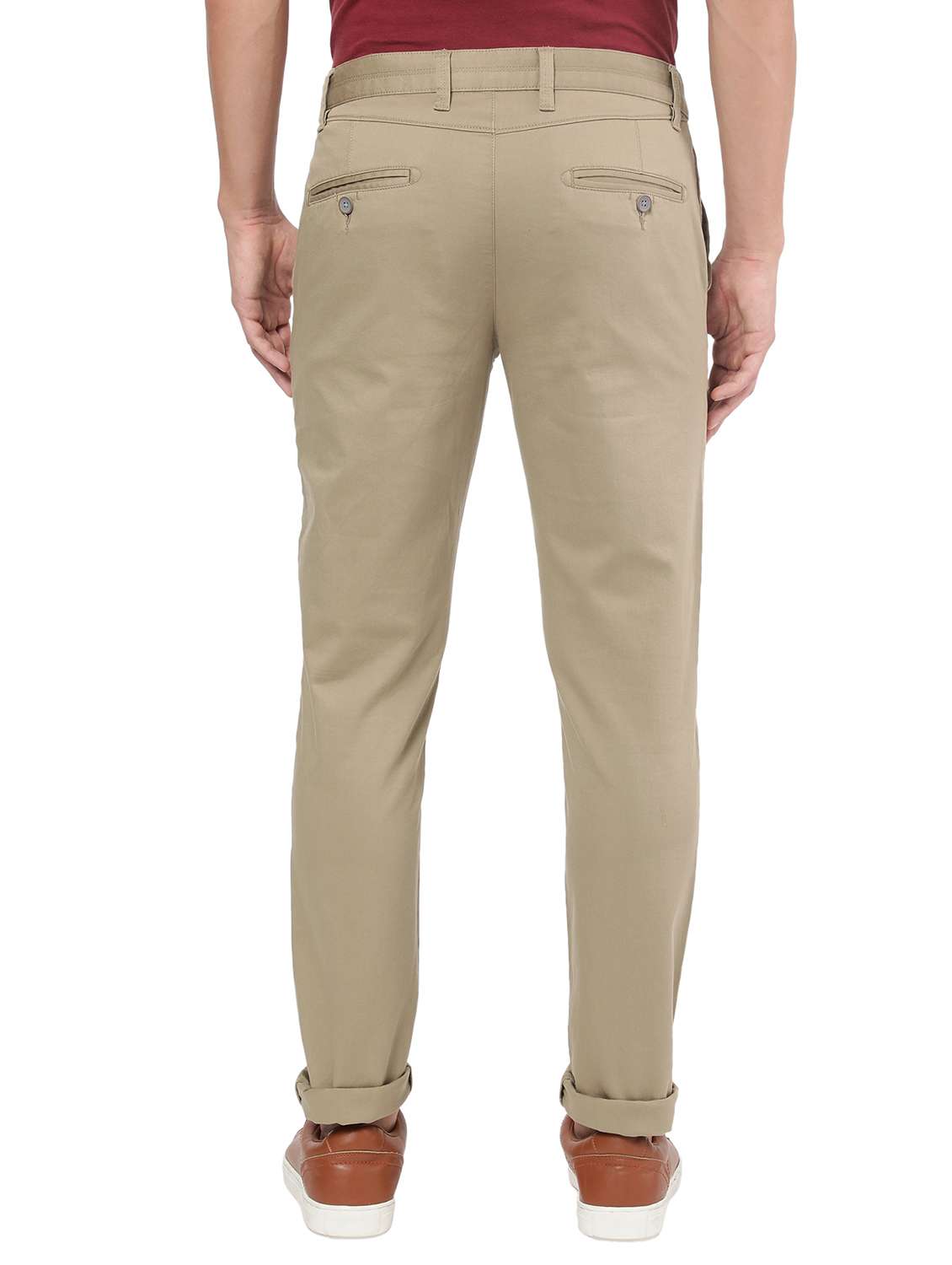 men cotton blend khaki slim fit chinos - 18398384 -  Standard Image - 2