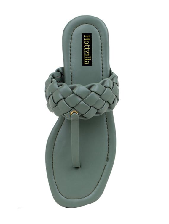 green slip on sandal - 18398535 - Standard Image - 2