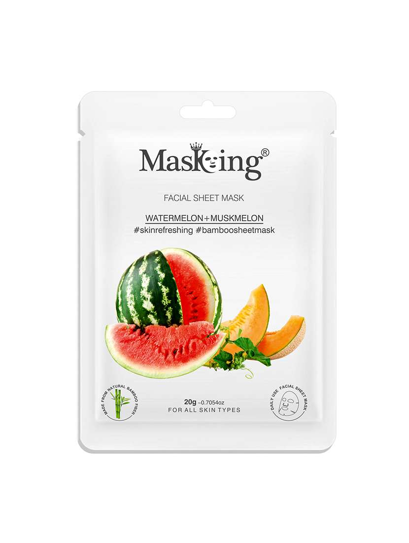 masking beauty bamboo facial sheet mask of strawberry, watermelon & muskmelon pack of 2 (40 g) - 18398642 - Standard Image - 2