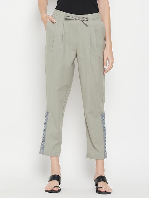 mid rise solid pleated trouser - 18399726 - Standard Image - 0