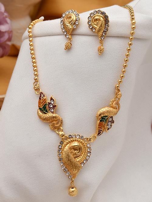gold brass necklaces and earring - 18399809 - Standard Image - 0