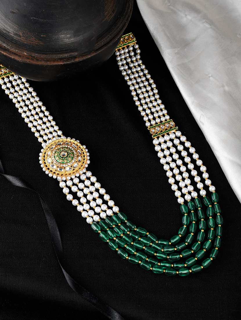 side brooch 5 layered necklace