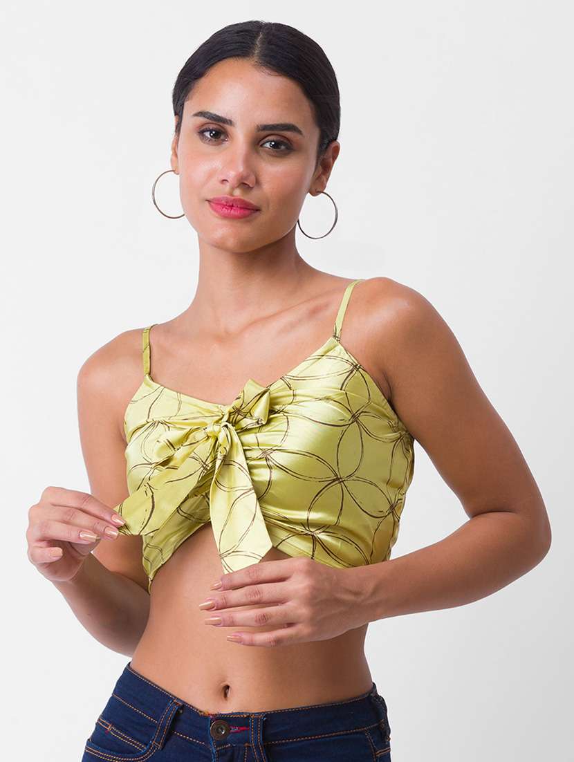 women's crop shoulder strap top