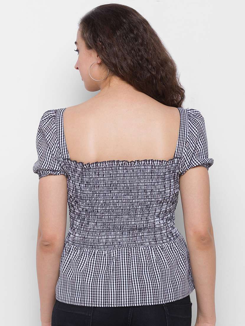women's peplum square neck top - 18400257 -  Standard Image - 2