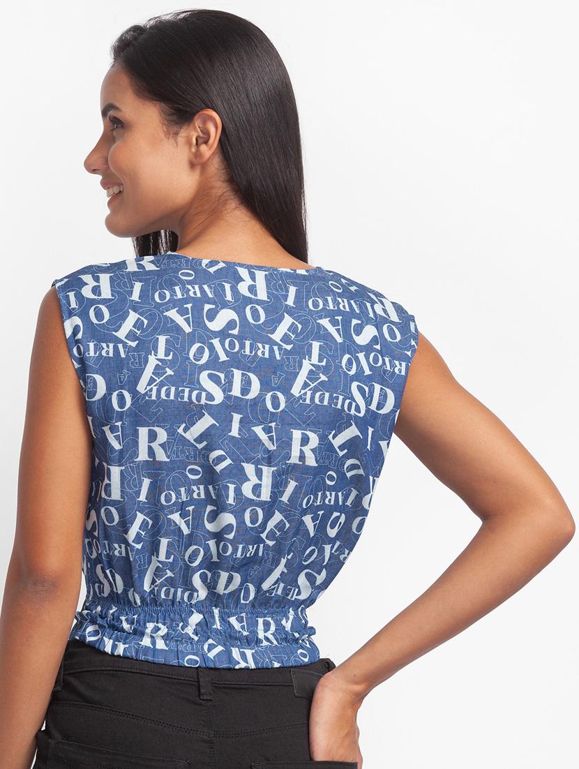 women's crop v neck top - 18400264 - Standard Image - 2