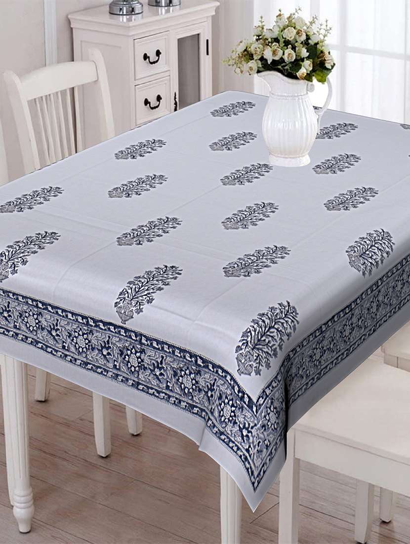 texstylers thick cotton 8 seater block print table cloth