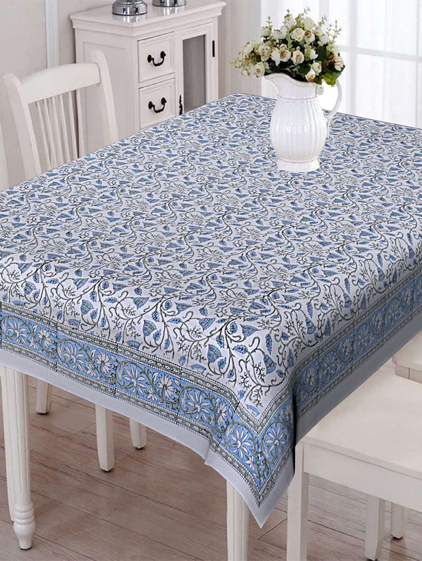 texstylers thick cotton 6 seater block print table cloth