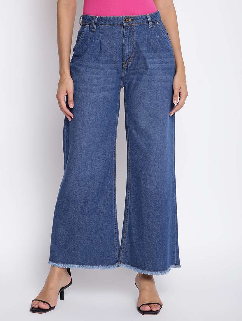 women's plain baggy leg jeans - 18400926 - Zoom Image - 0
