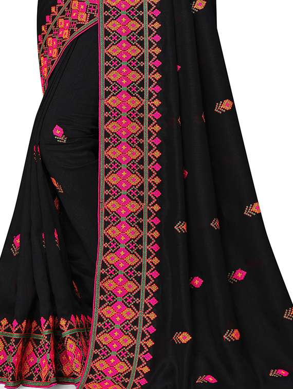 women's embroidered saree with blouse - 18401162 -  Standard Image - 2