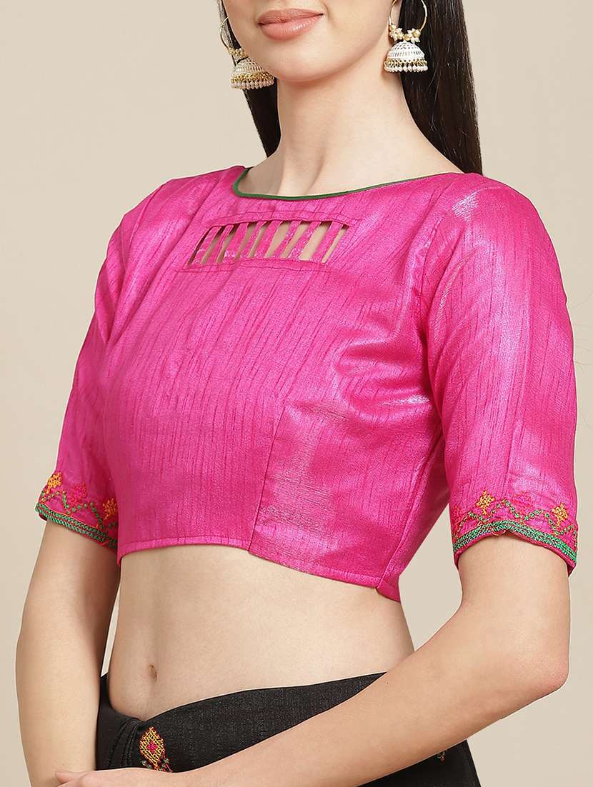 women's embroidered saree with blouse - 18401169 - Standard Image - 2