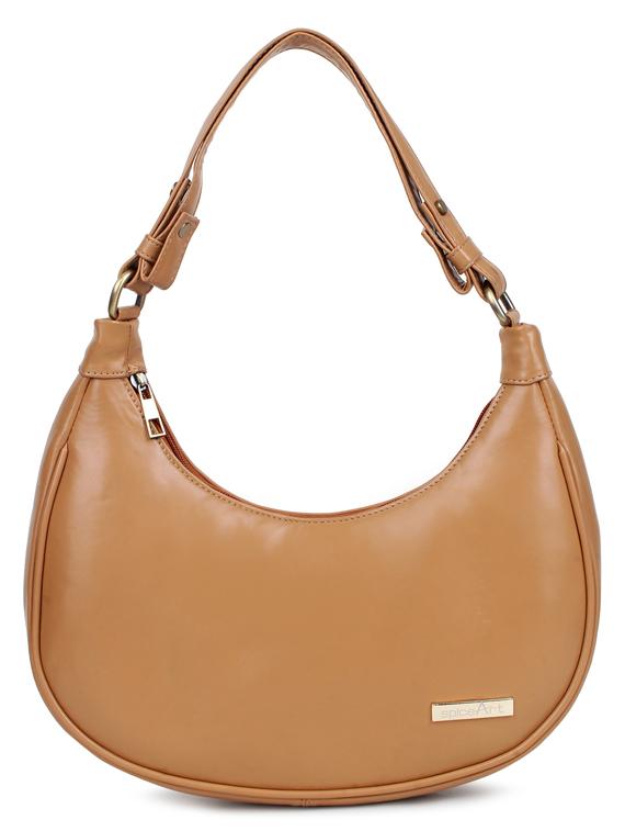 beige solid small shoulder bag - 18401176 -  Zoom Image - 0