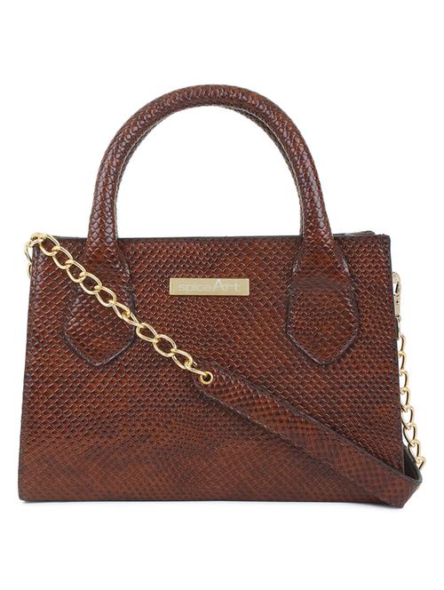 brown textured fashion satchel - 18401178 -  Standard Image - 0