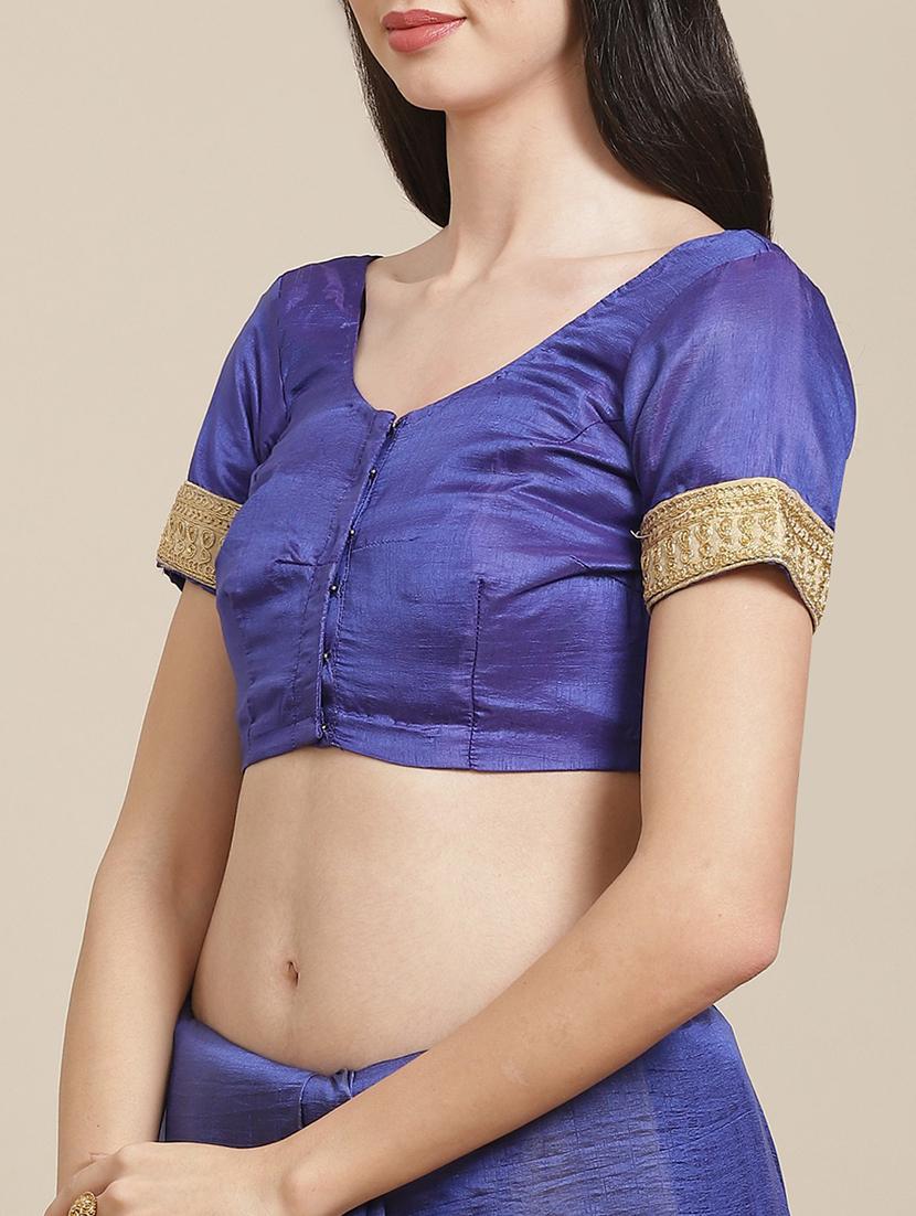 orange silk half and half saree with blouse - 18401239 - Standard Image - 2