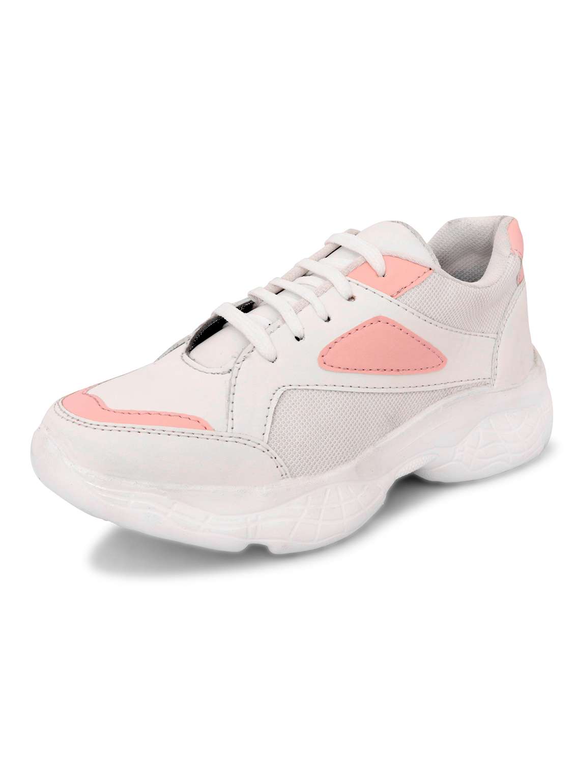pink mesh laceup sports shoes - 18401384 -  Standard Image - 2