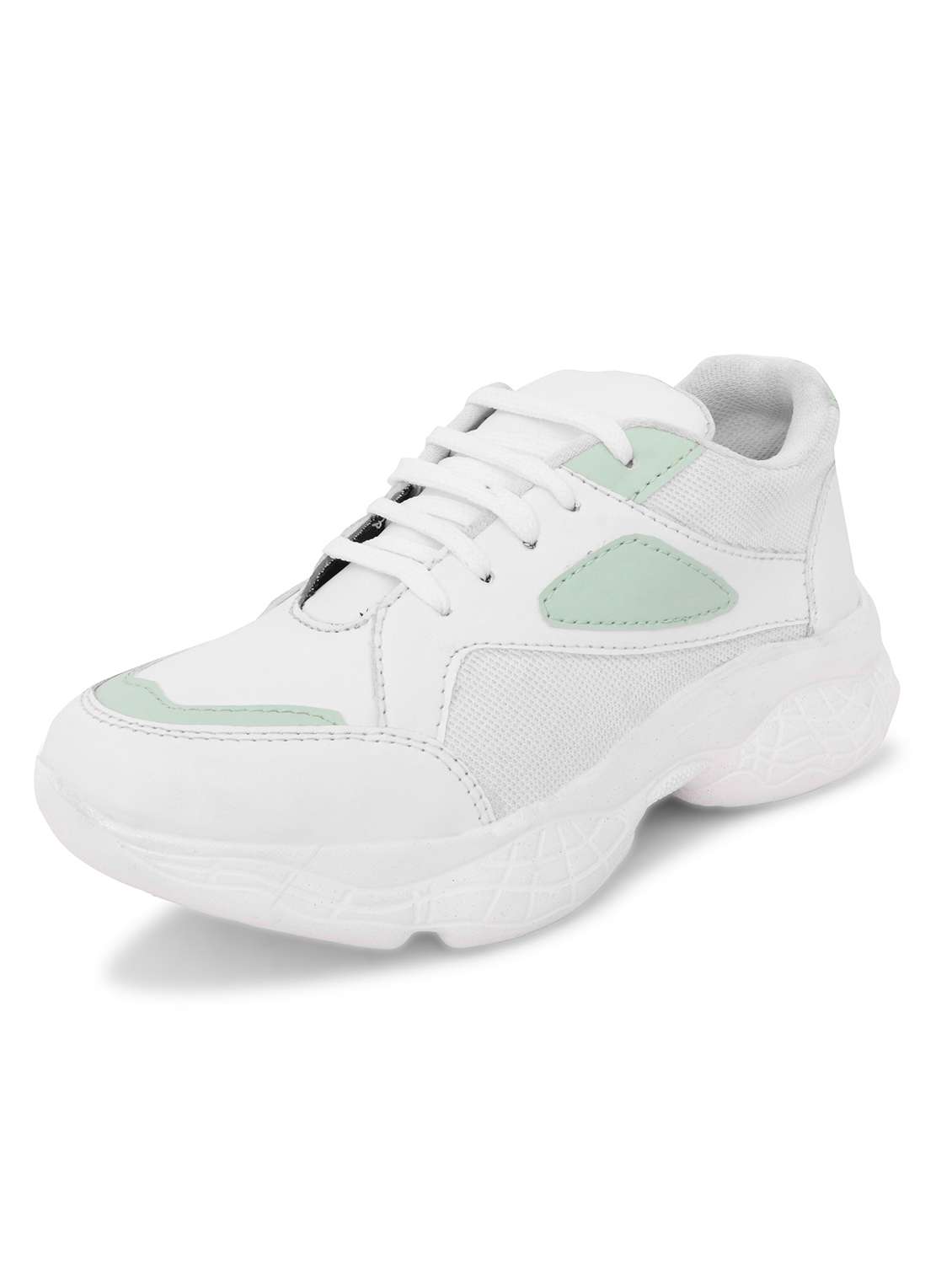 green mesh laceup sports shoes - 18401385 -  Standard Image - 2