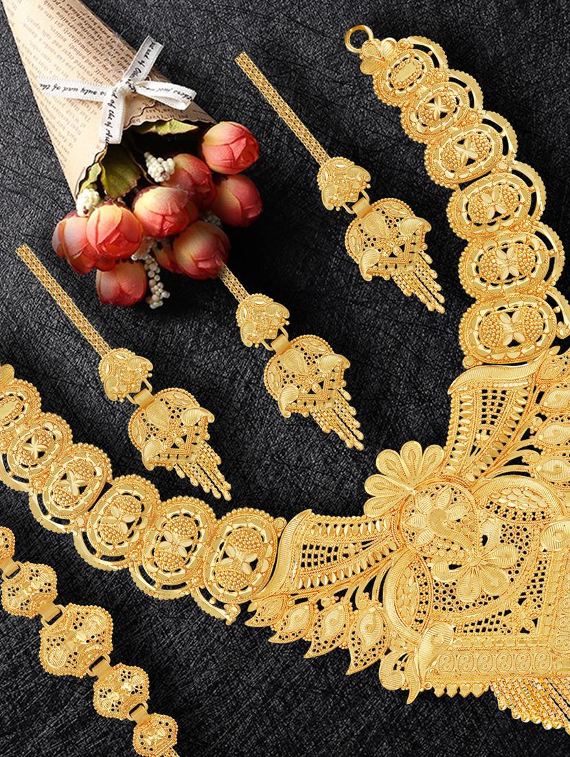 gold plated necklaces and earring - 18401500 - Standard Image - 2