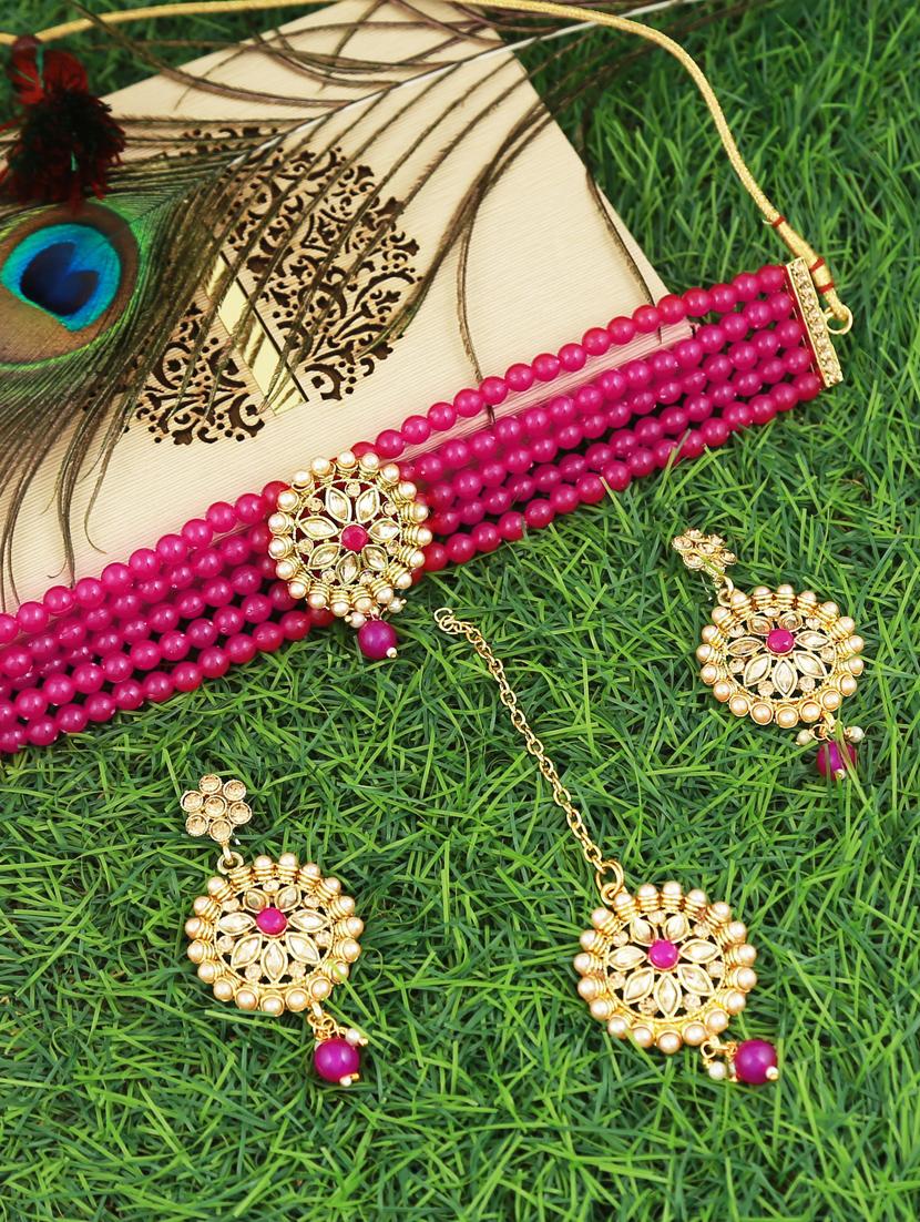 multi colored gold plated necklaces and earring - 18401525 - Standard Image - 2