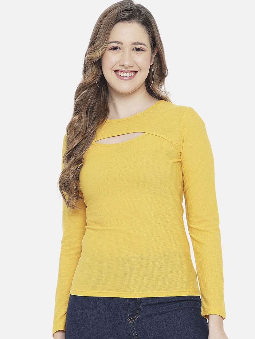 women's straight round neck top