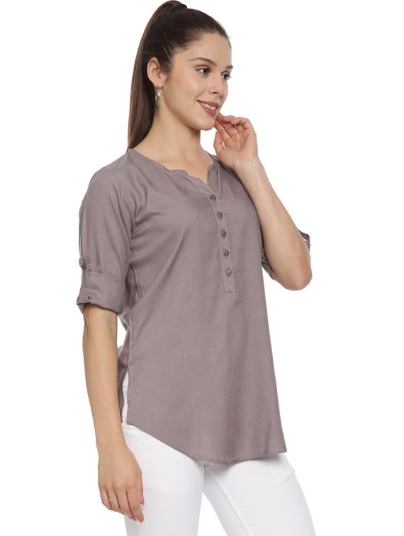 women's straight notch neck top - 18402169 -  Standard Image - 2
