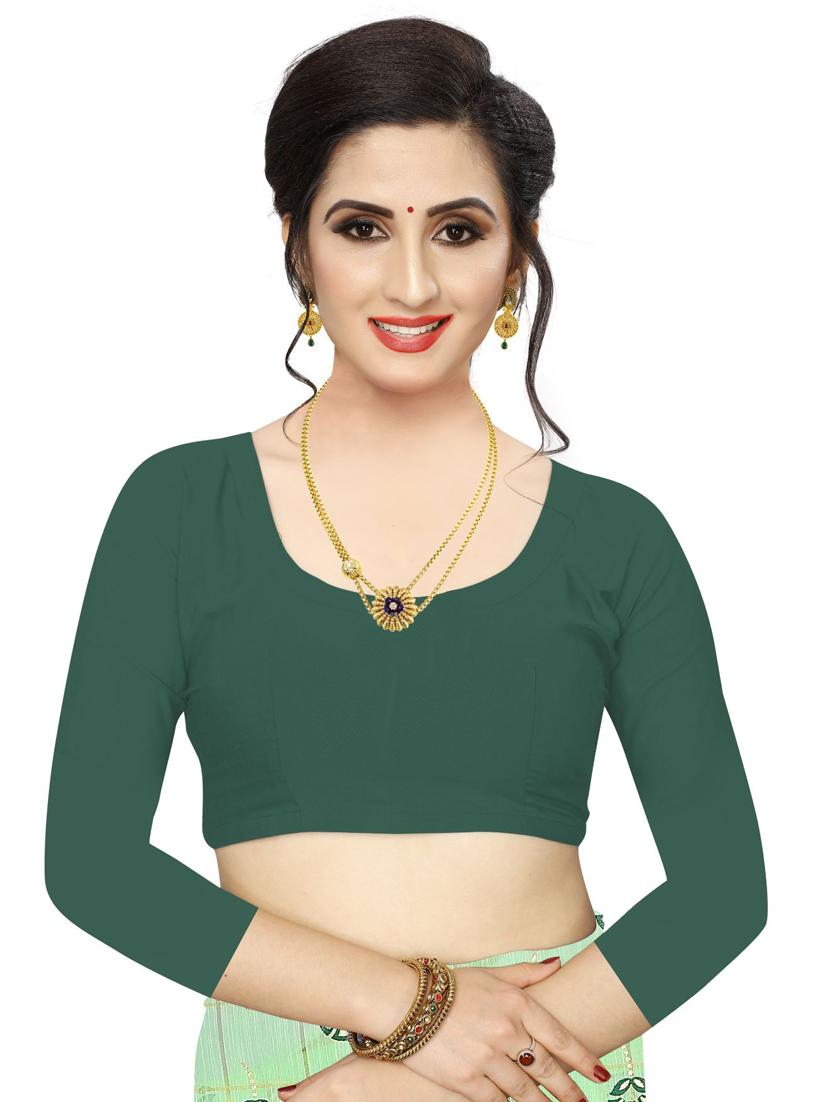 women's block print mint colored saree with blouse - 18402765 - Standard Image - 2