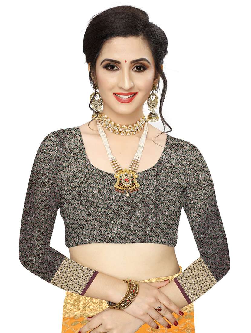 mustard silk blend kanjivaram saree with blouse - 18402769 -  Standard Image - 2