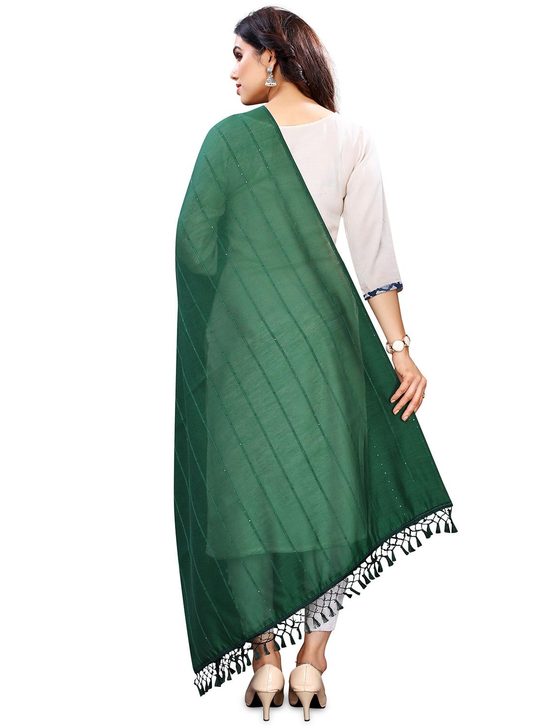 green cotton blend dupatta - 18402806 - Standard Image - 2