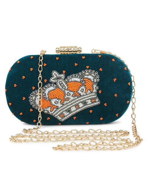 green embellished box clutch - 18402893 - Standard Image - 0